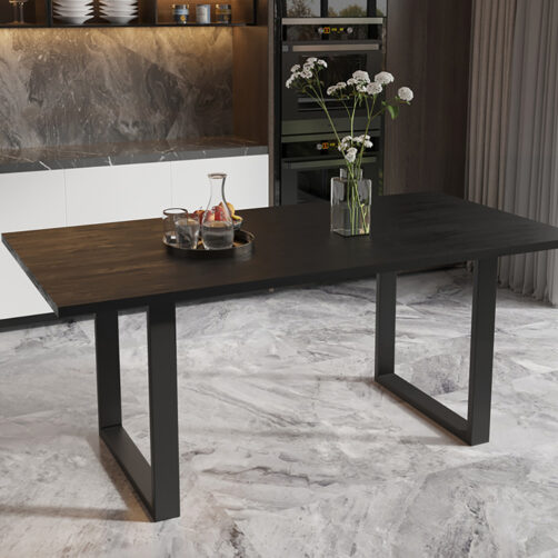 Table 'Nicola' 180 cm Rectangulaire en bois de manguier noir