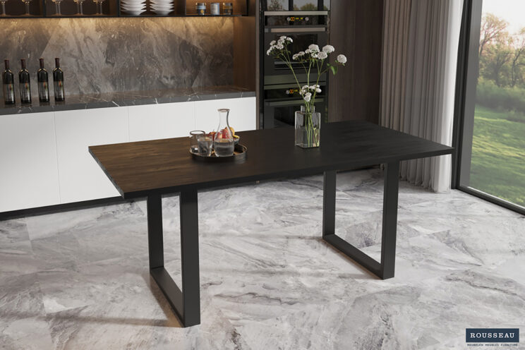 Table 'Nicola' 180 cm Rectangulaire en bois de manguier noir