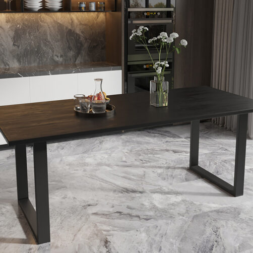 Table 'Nicola' 200 cm Rectangulaire en bois de manguier noir