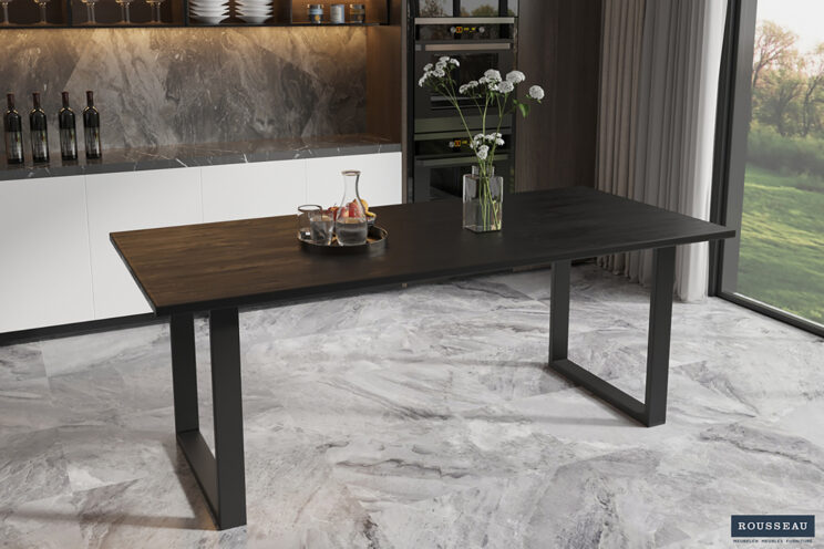 Table 'Nicola' 200 cm Rectangulaire en bois de manguier noir