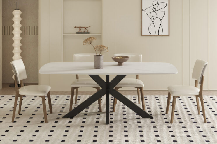 Table 'Apollo' 180 cm ovale en pierre blanche danoise - Image 2