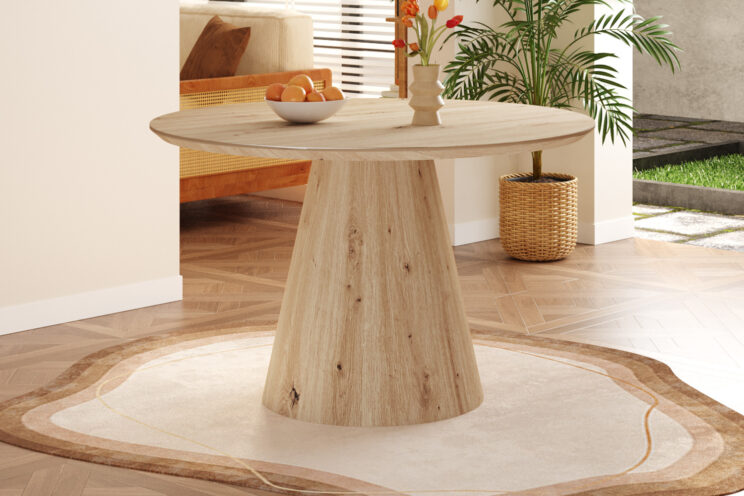 Table 'Tigo' 120 cm Ronde Décor Chêne Ancien - Image 2