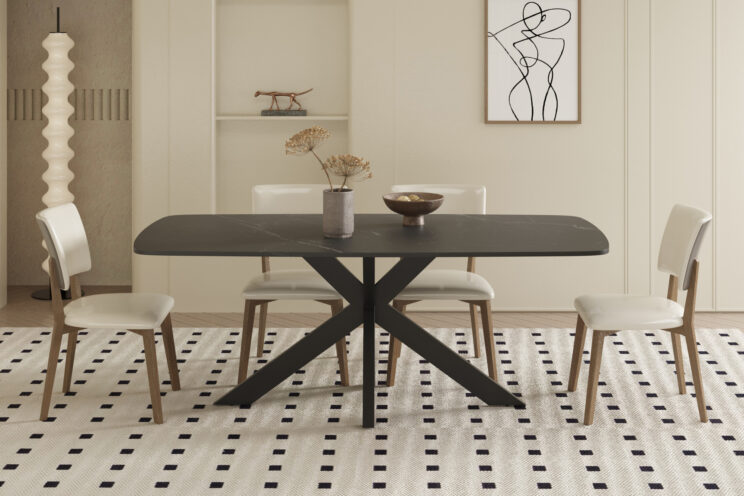 Table 'Apollo' 180 cm ovale en pierre noire danoise - Image 2
