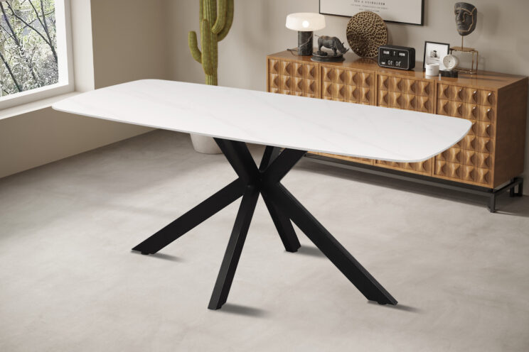 Table 'Apollo' 180 cm ovale en pierre blanche danoise - Image 3