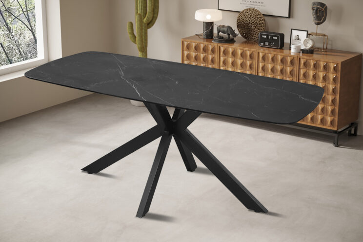 Table 'Apollo' 180 cm ovale en pierre noire danoise - Image 3