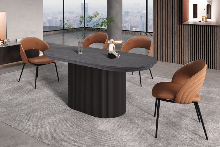 Table extensible 'Lagos' 180-220 cm Ovale Décor brun foncé - Image 2