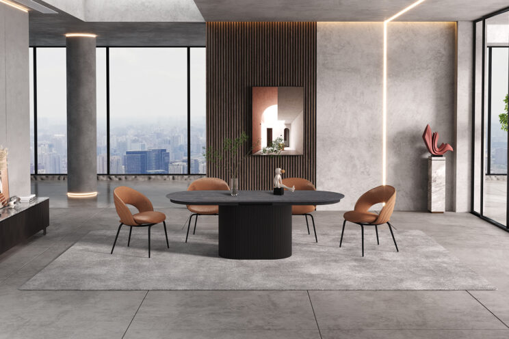 Table extensible 'Lagos' 180-220 cm Ovale Décor brun foncé - Image 3