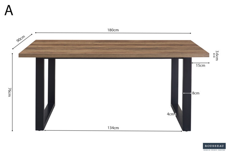 Table 'Alexander' 180 cm Décor Manguier - Image 6