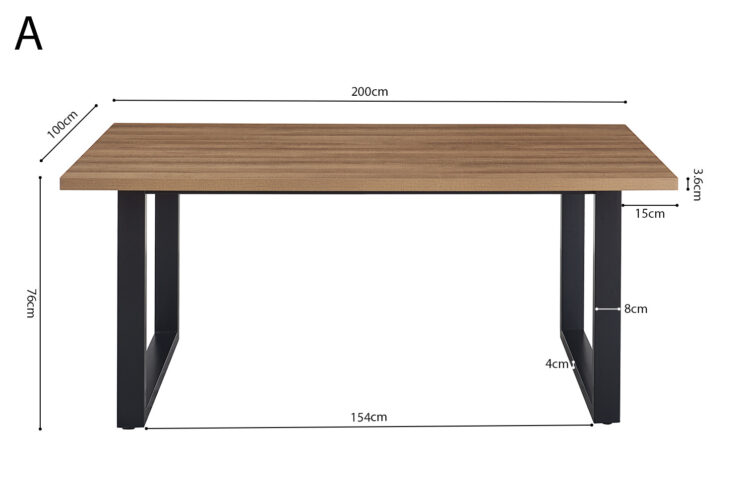Table 'Alexander' 200 cm Décor Chêne Ancien - Image 6