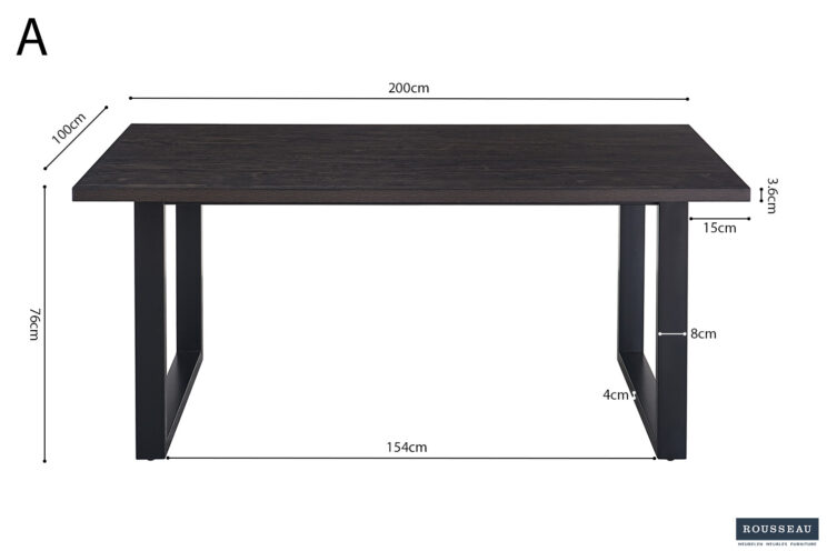 Table 'Alexander' 200 cm Décor Marron Foncé - Image 6