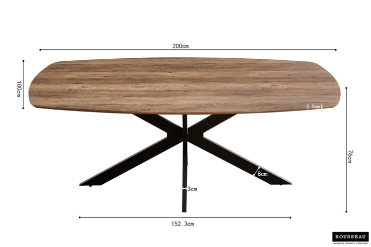 Table 'Aziz' 200 cm ovale en décor manguier - Image 7