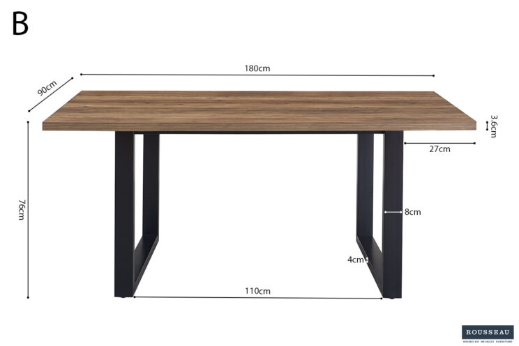 Table 'Alexander' 180 cm Décor Manguier - Image 7