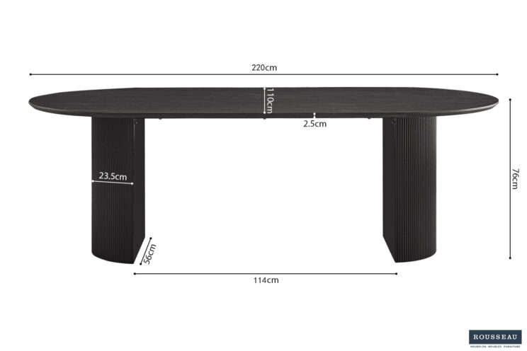 Table 'Lagos' 220 cm ovale Décor brun foncé - Image 7