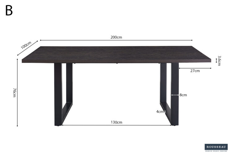 Table 'Alexander' 200 cm Décor Marron Foncé - Image 7