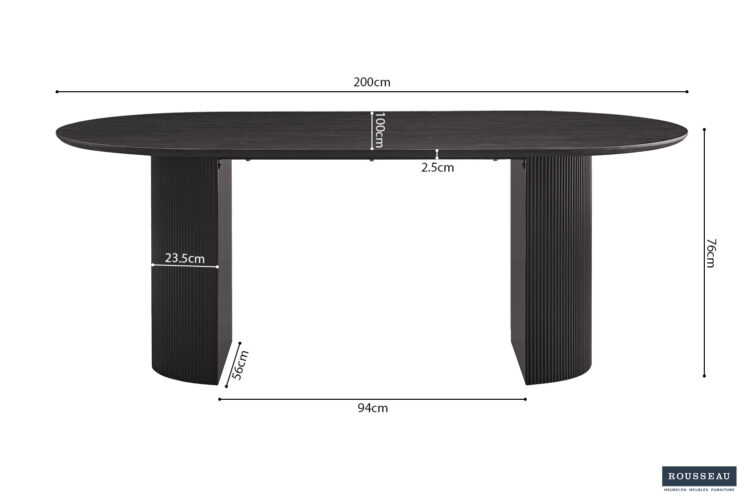 Table 'Lagos' 200 cm Ovale Décor Brun Foncé - Image 7