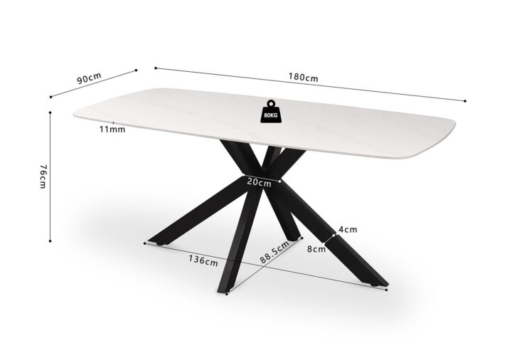 Table 'Apollo' 180 cm ovale en pierre blanche danoise - Image 8
