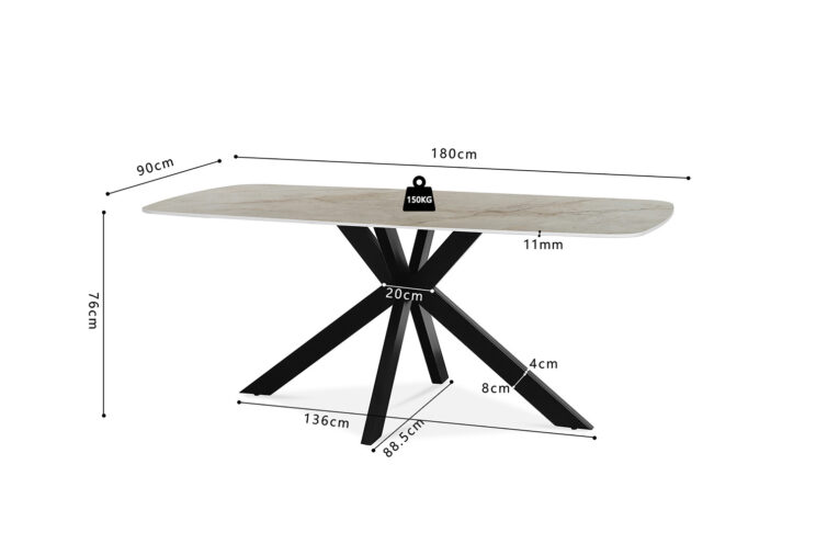 Table 'Apollo' 180 cm ovale en pierre brillante beige shakespearienne danoise - Image 10