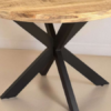 Table 'Abel' ronde en manguier massif 115 - Pied spider en métal noir - Image 2