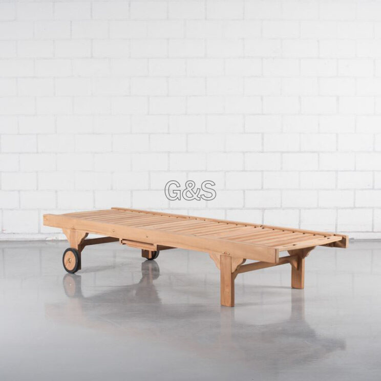 Chaise longue en teck 3 positions - Image 2