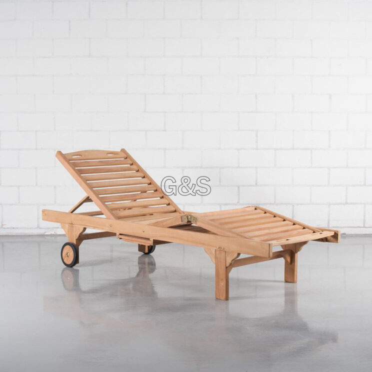 Chaise longue en teck 3 positions