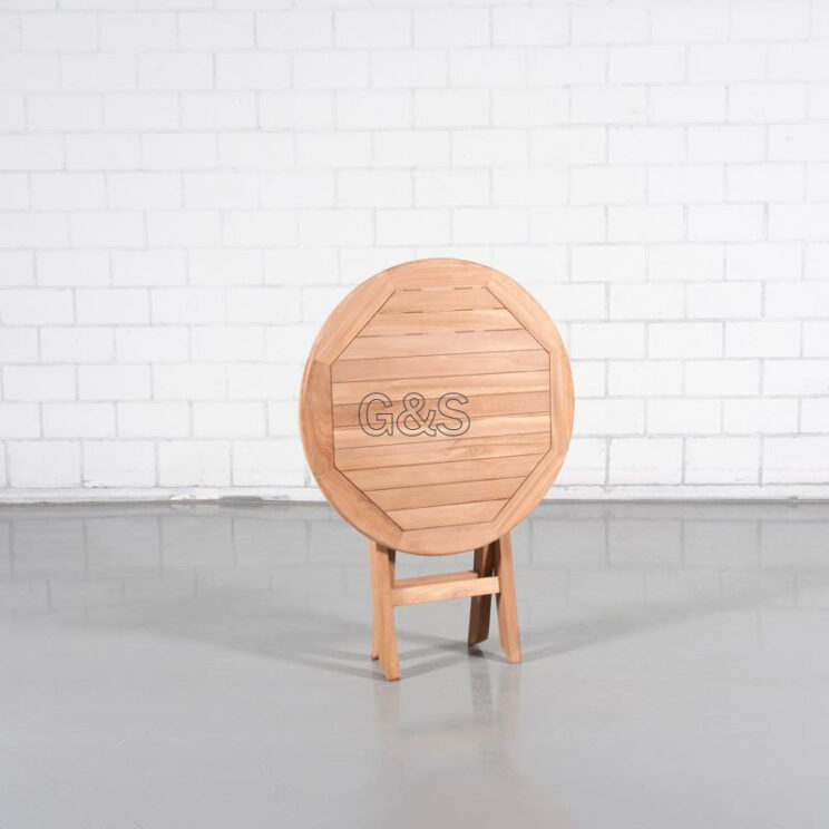 Table ronde pliable en teck 90 cm - Image 2
