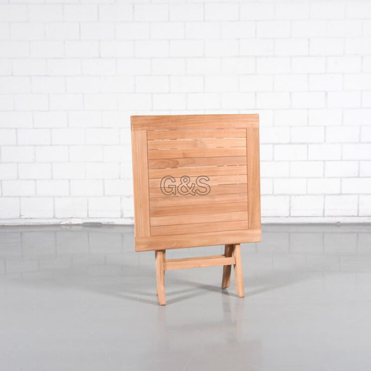 Table carrée pliable en teck 70 cm - Image 2