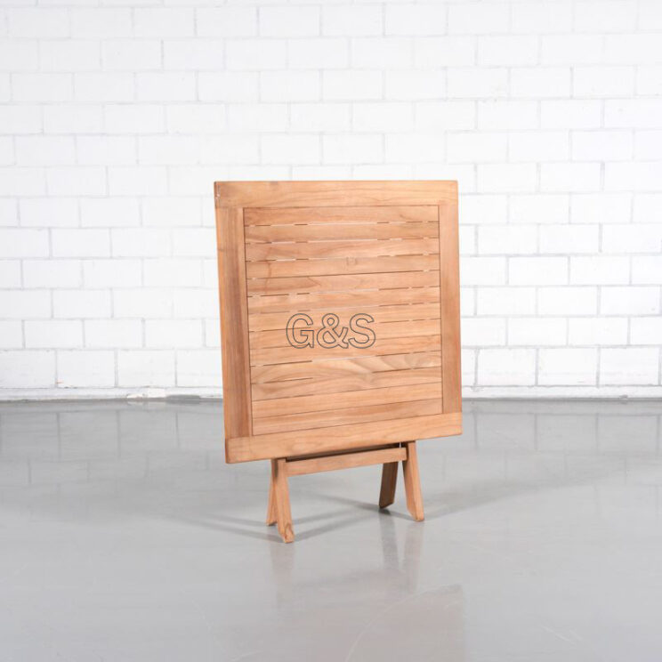 Table carrée pliable en teck 80 cm - Image 3