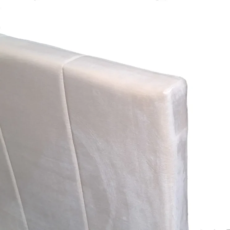 Lit coffre en velours beige "Dubai" 120*200 - Image 4