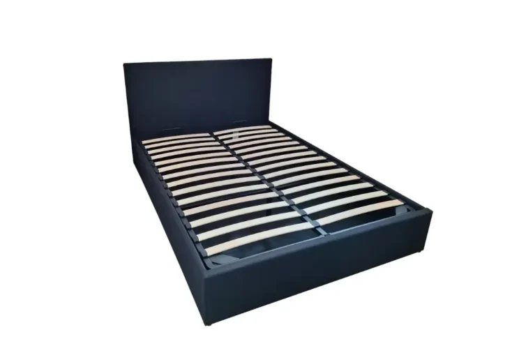 Lit coffre en tissu noir "Qina" 160*200