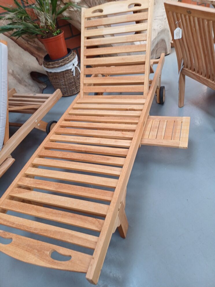 Chaise longue en teck - Image 3