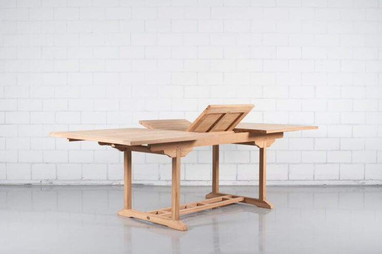 Ensemble de jardin en teck - Table rectangle extensible 180-240 et 6 chaises pliables en teck - Image 2