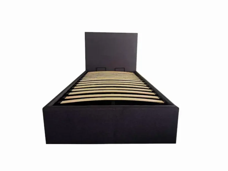 Lit coffre en tissu noir "Qina" 90*200