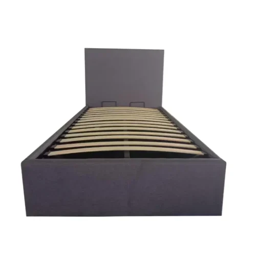Lit coffre en tissu gris "Qina" 90*200