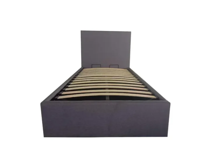 Lit coffre en tissu gris "Qina" 90*200