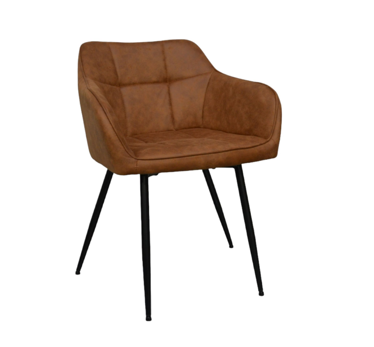 Chaise en microfibre "Orba" cognac