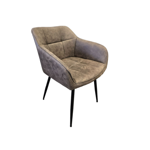 Chaise en microfibre "Orba" gris