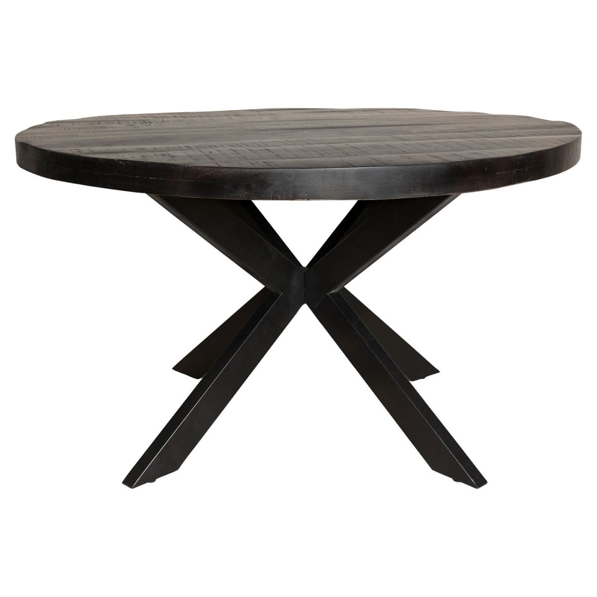 Table en manguier Denver Noir | Ronde | 130 cm - Image 5