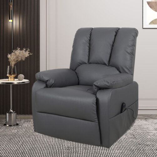 Fauteuil relax électrique avec fonction de levage 'Osaka' en PU gris