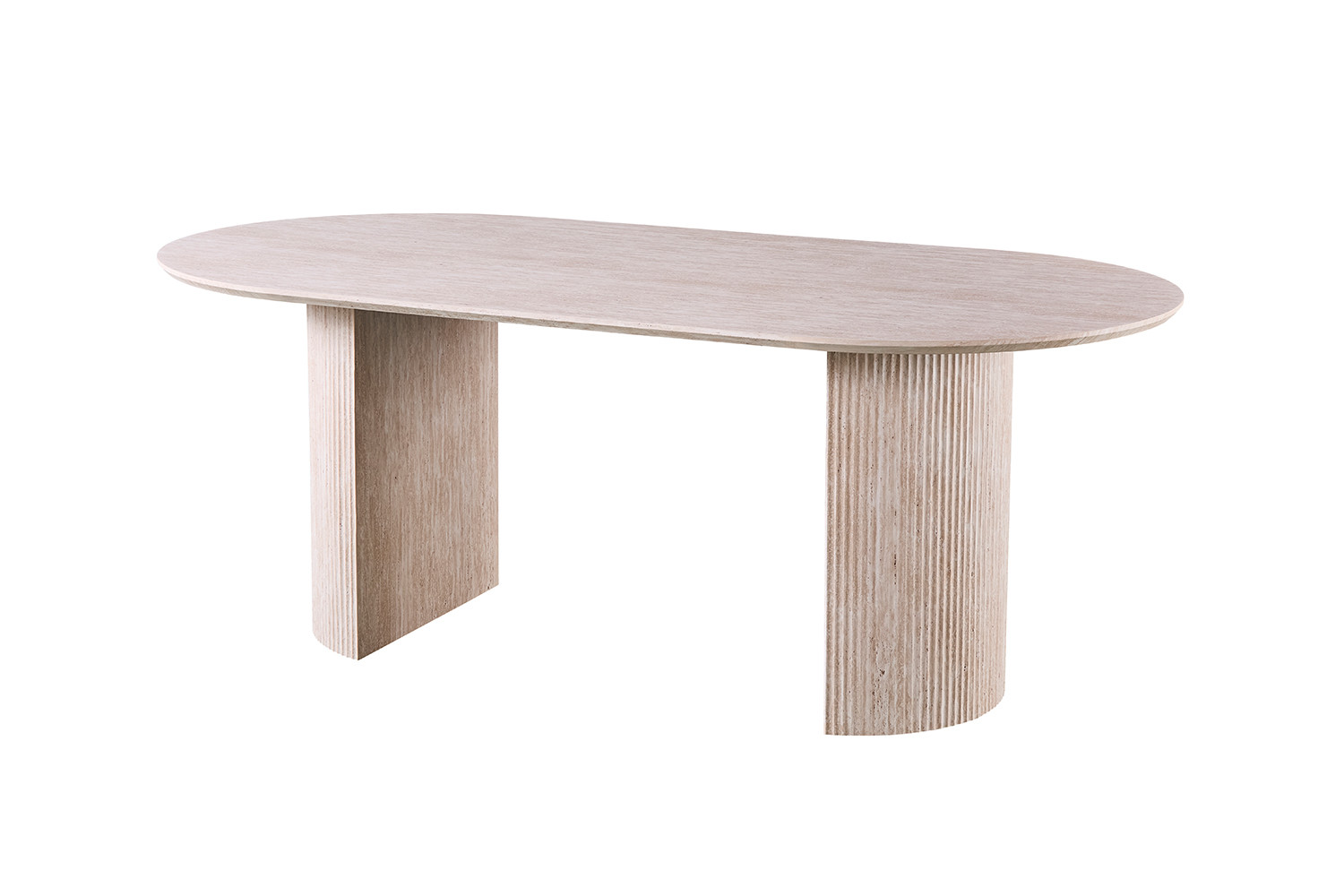 Table 'Lagos' 200 cm Ovale Décor Travertin Beige - Image 4