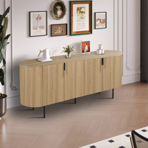 Bahut 200cm 'Lagos' décor chêne naturel