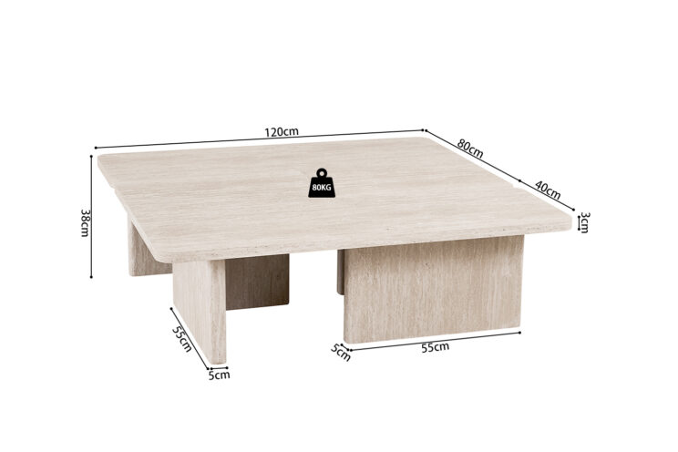 Table basse 'Arallo' décor travertin beige - Image 10