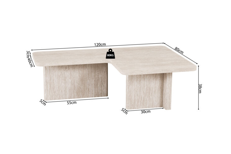Table basse 'Arallo' décor travertin beige - Image 11
