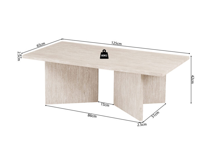 Table basse 'Litar' décor travertin beige - Image 7