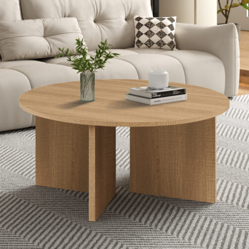 Table basse 'Drasir' décor chêne naturel