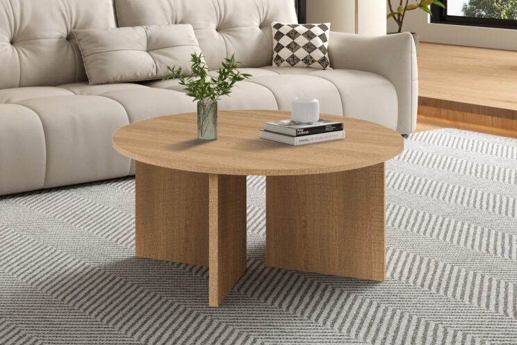 Table basse 'Drasir' décor chêne naturel