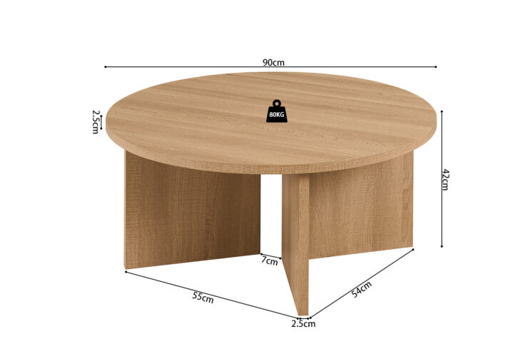 Table basse 'Drasir' décor chêne naturel - Image 7