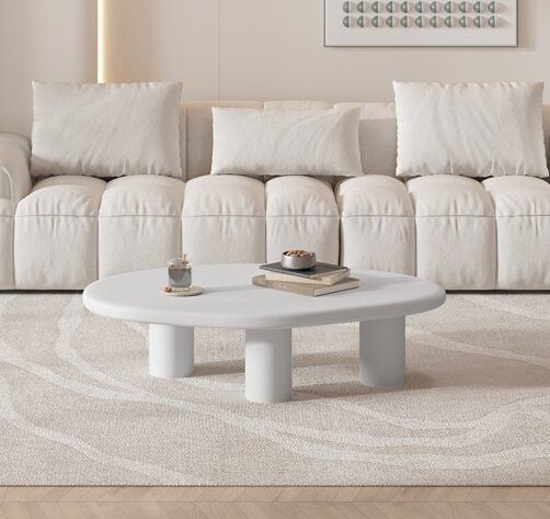 Table basse 120cm 'Tavira' ciment écru