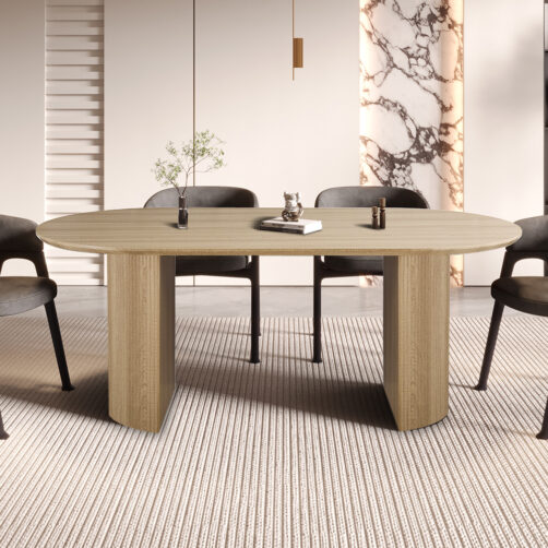 Table ‘Lagos’ 200 cm ovale décor chêne naturel