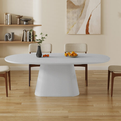 Table ovale 220cm 'Tavira' ciment écru