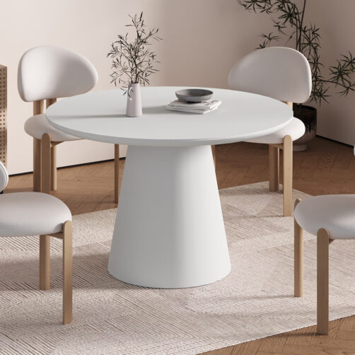 Table ronde120cm 'Tavira' ciment écru